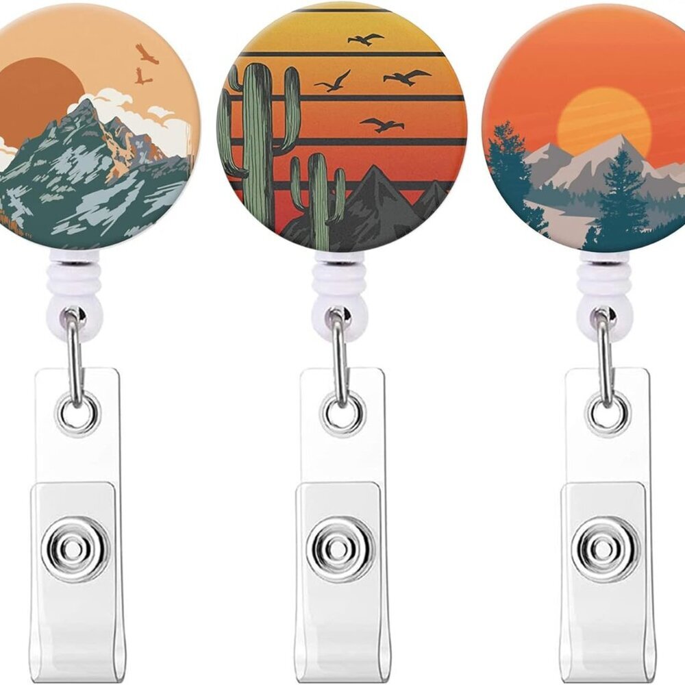 Badge Reel, Retractable Nurse Badge Holder with Alligator Clip ID Name Card Badg
